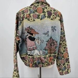 Vintage Painted Pony floral Tapestry oversized jacket Medium Box C multicolored